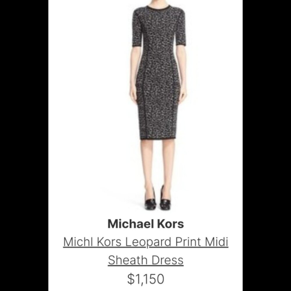 Michael Kors Collection Leopard Sheath Bodycon Dress